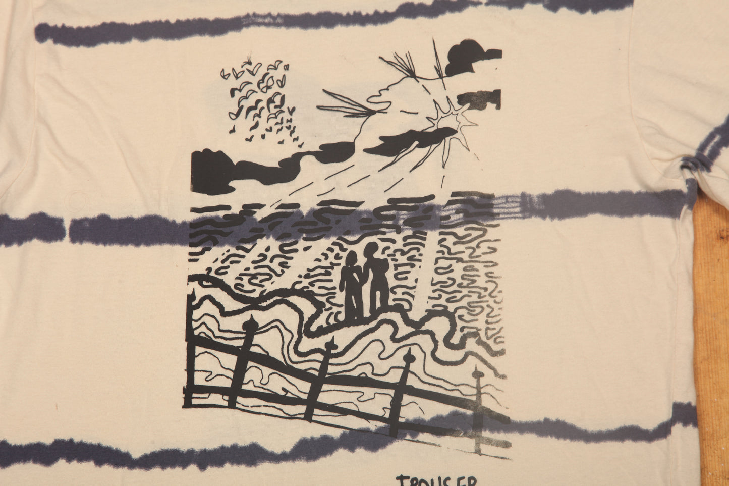 Upcycled Illustrated Screenprint T-Shirt (S)