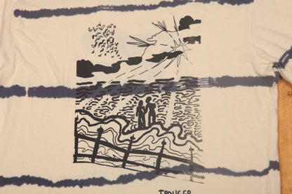 Upcycled Illustrated Screenprint T-Shirt (S)