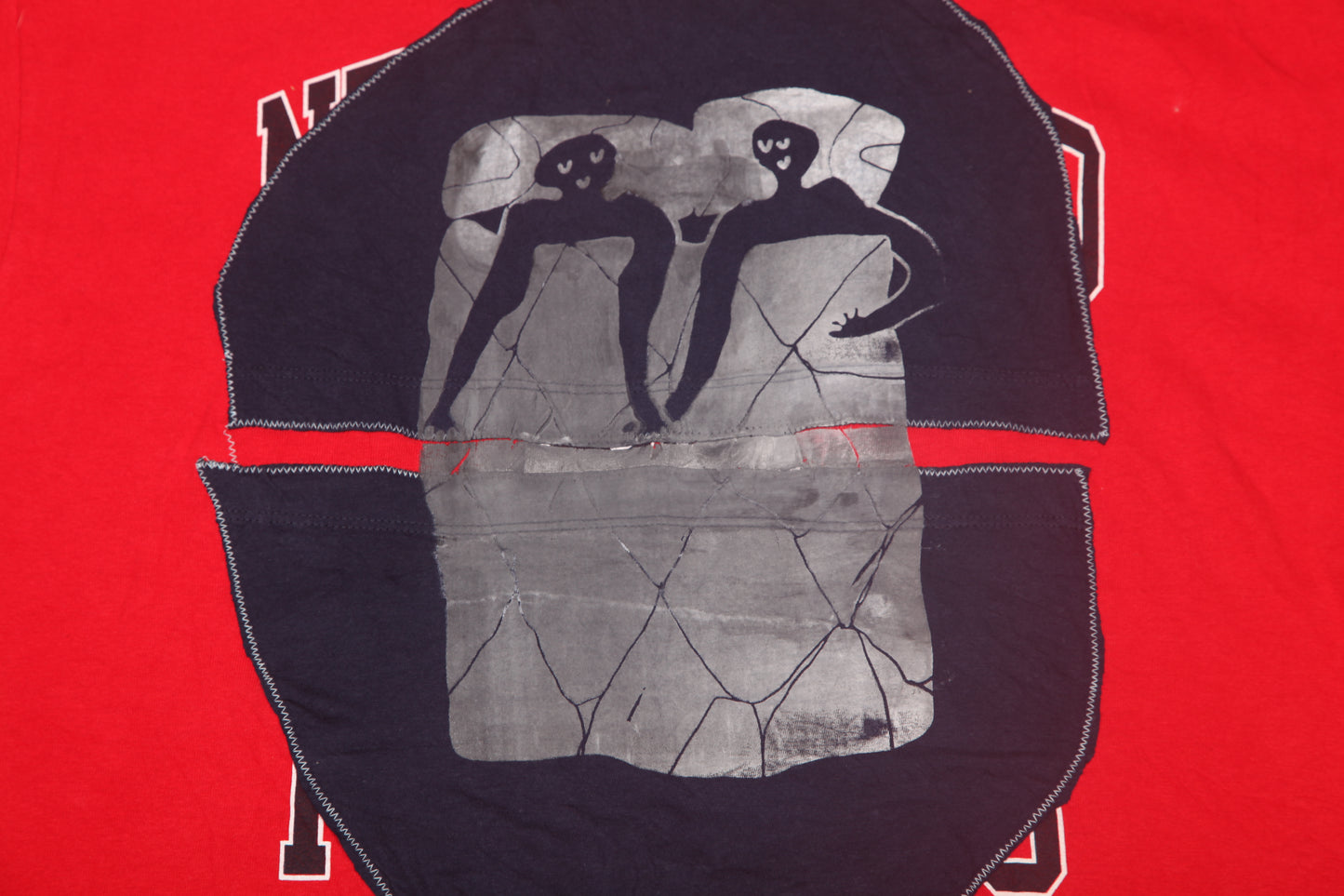 Upcycled Illustrated Screenprint T-Shirt (XL)