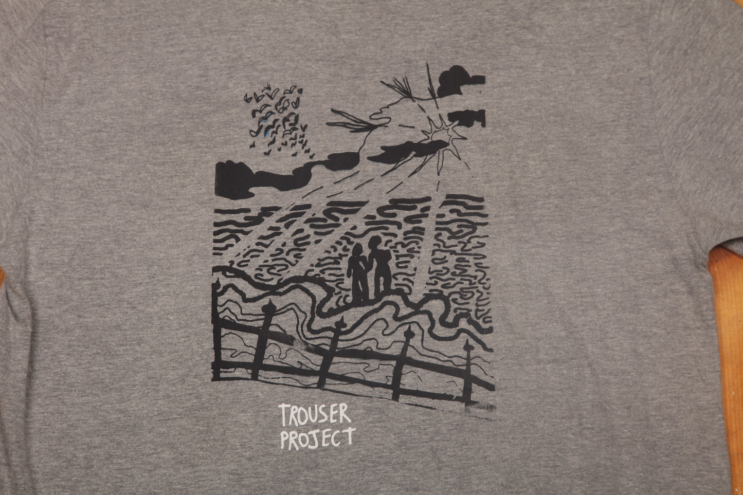 Upcycled Illustrated Screenprint T-Shirt (L)