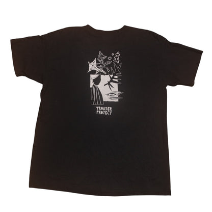 Upcycled Illustrated Screenprint T-shirt (L)