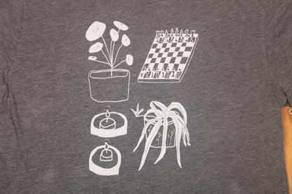 Upcycled Illustrated Screenprint T-Shirt (M)