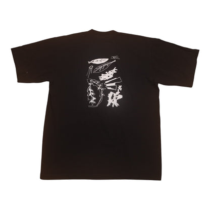 Upcycled Illustrated Screenprint T-shirt (M)