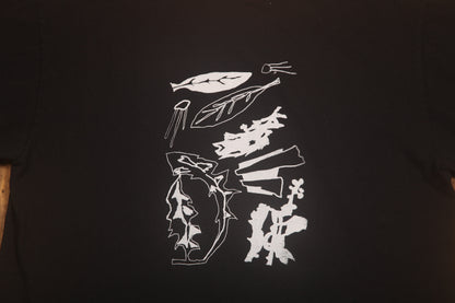 Upcycled Illustrated Screenprint T-shirt (M)