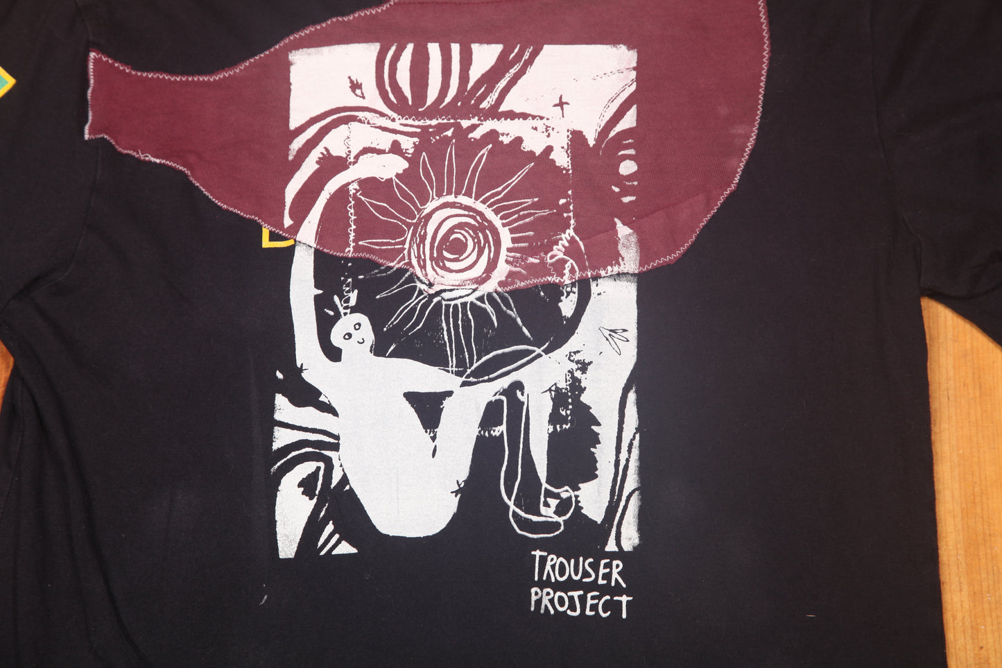 Upcycled Illustrated Screenprint T-Shirt (M)