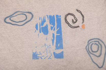 Upcycled Illustrated Screenprint T-shirt (2XL)