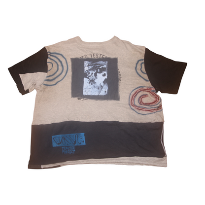 Upcycled Illustrated Screenprint T-shirt (2XL)
