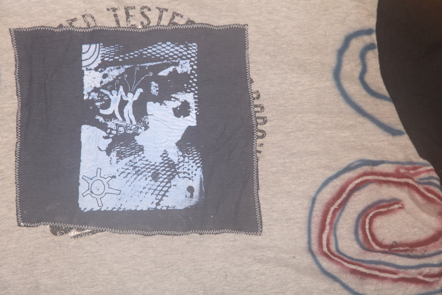 Upcycled Illustrated Screenprint T-shirt (2XL)