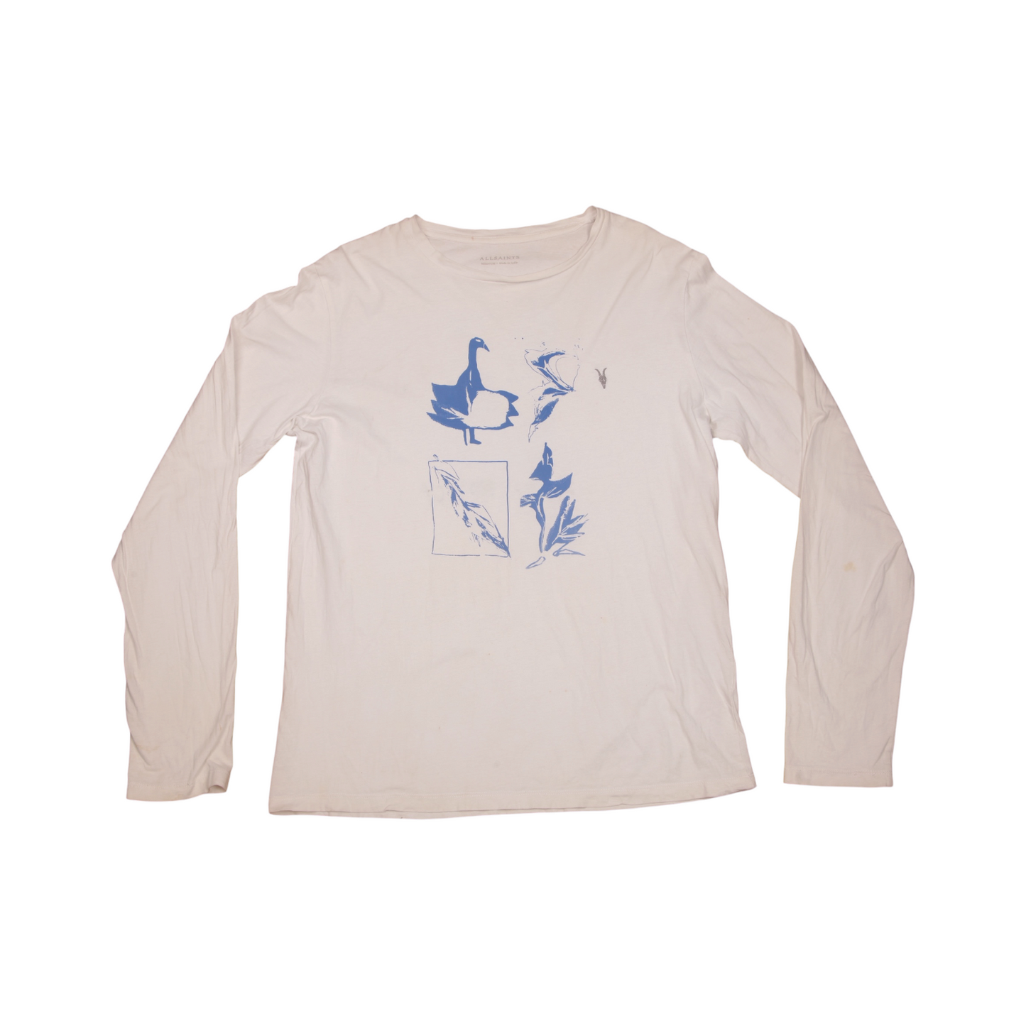 Upcycled Illustrated Screenprint T-shirt (L)