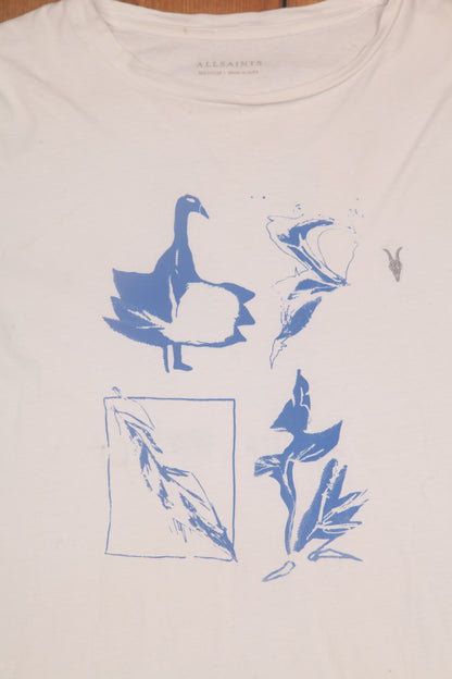 Upcycled Illustrated Screenprint T-shirt (L)