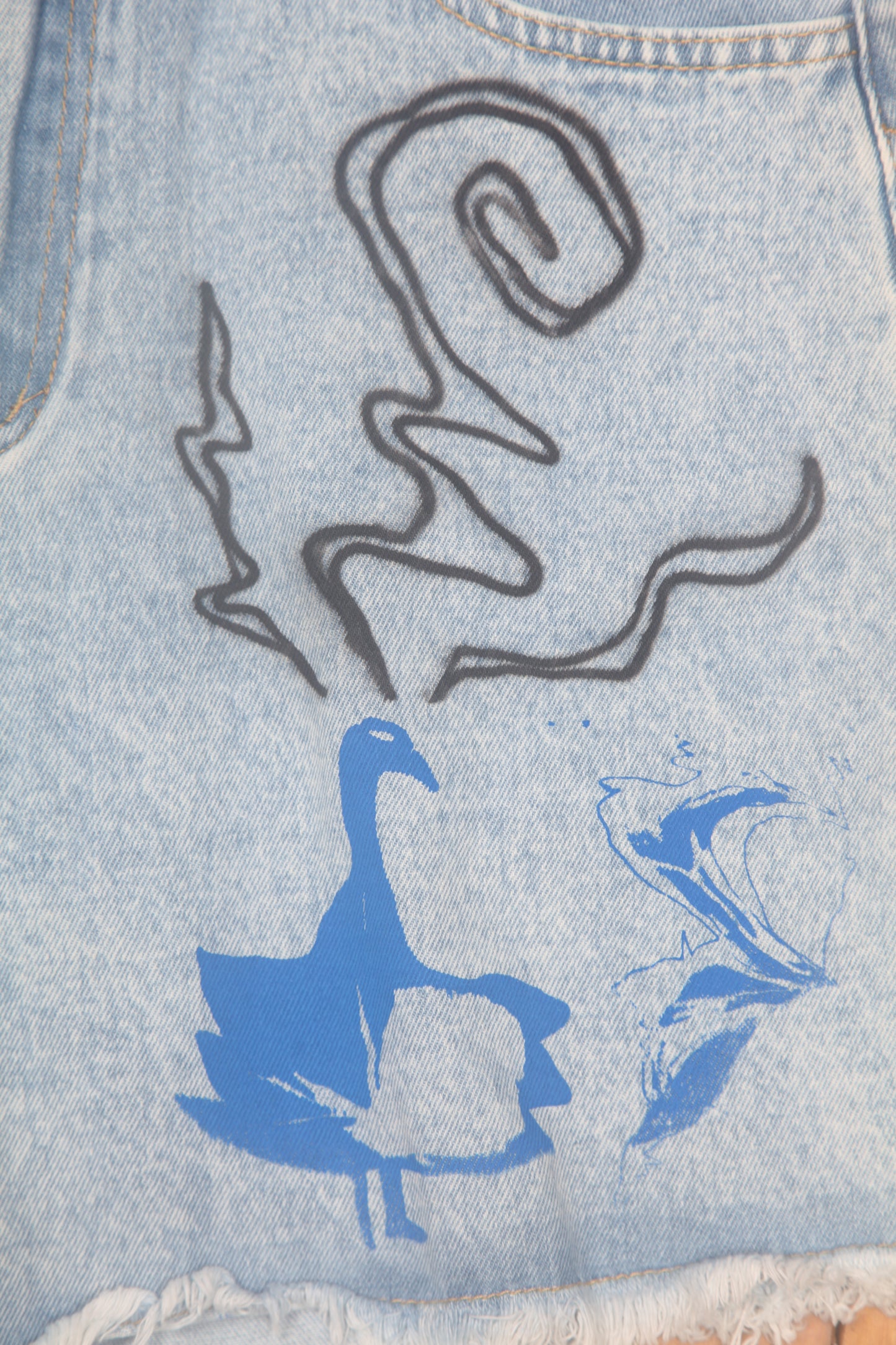 Upcycled Screenprint Jorts (W30)