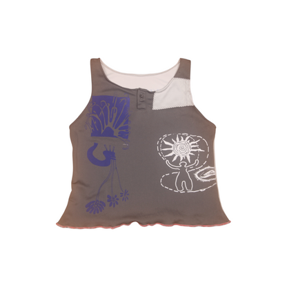Reworked Screenprint Vest Top (UK8/10)