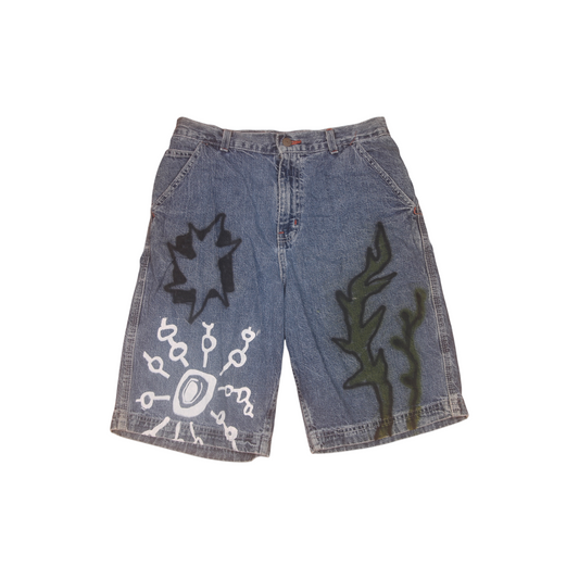 Upcycled Screenprint Jorts (W30)