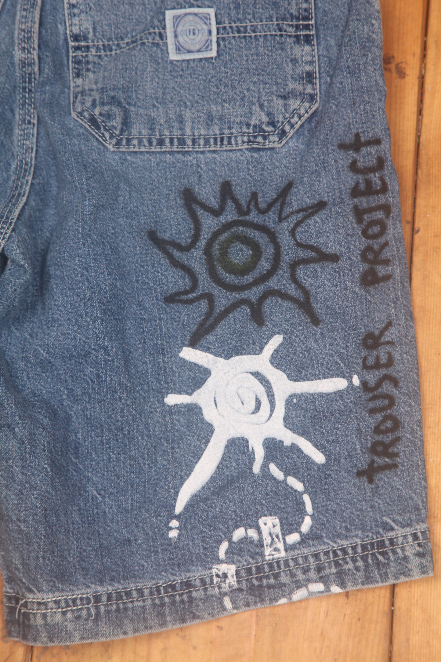 Upcycled Screenprint Jorts (W30)