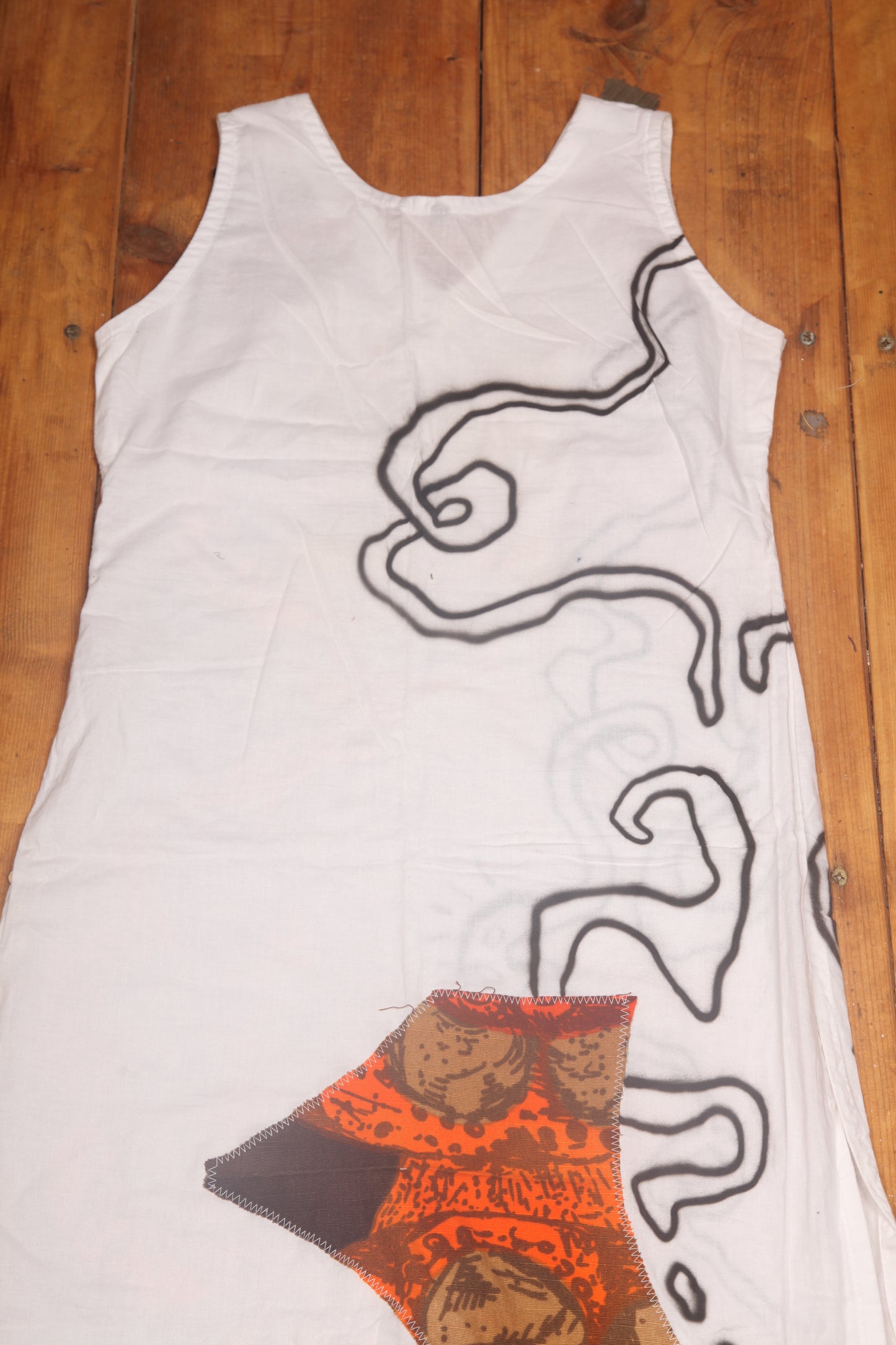 Upcycled White Tunic Dress (UK10)