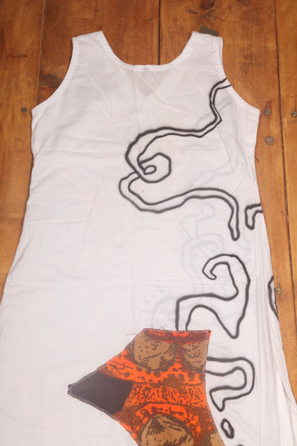 Upcycled White Tunic Dress (UK10)
