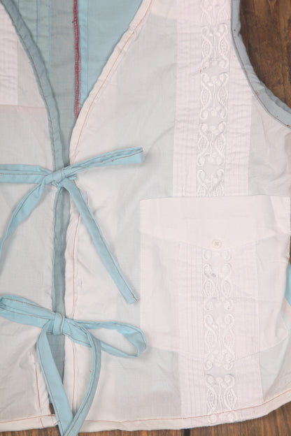 Tie up waistcoat reversible top (M)