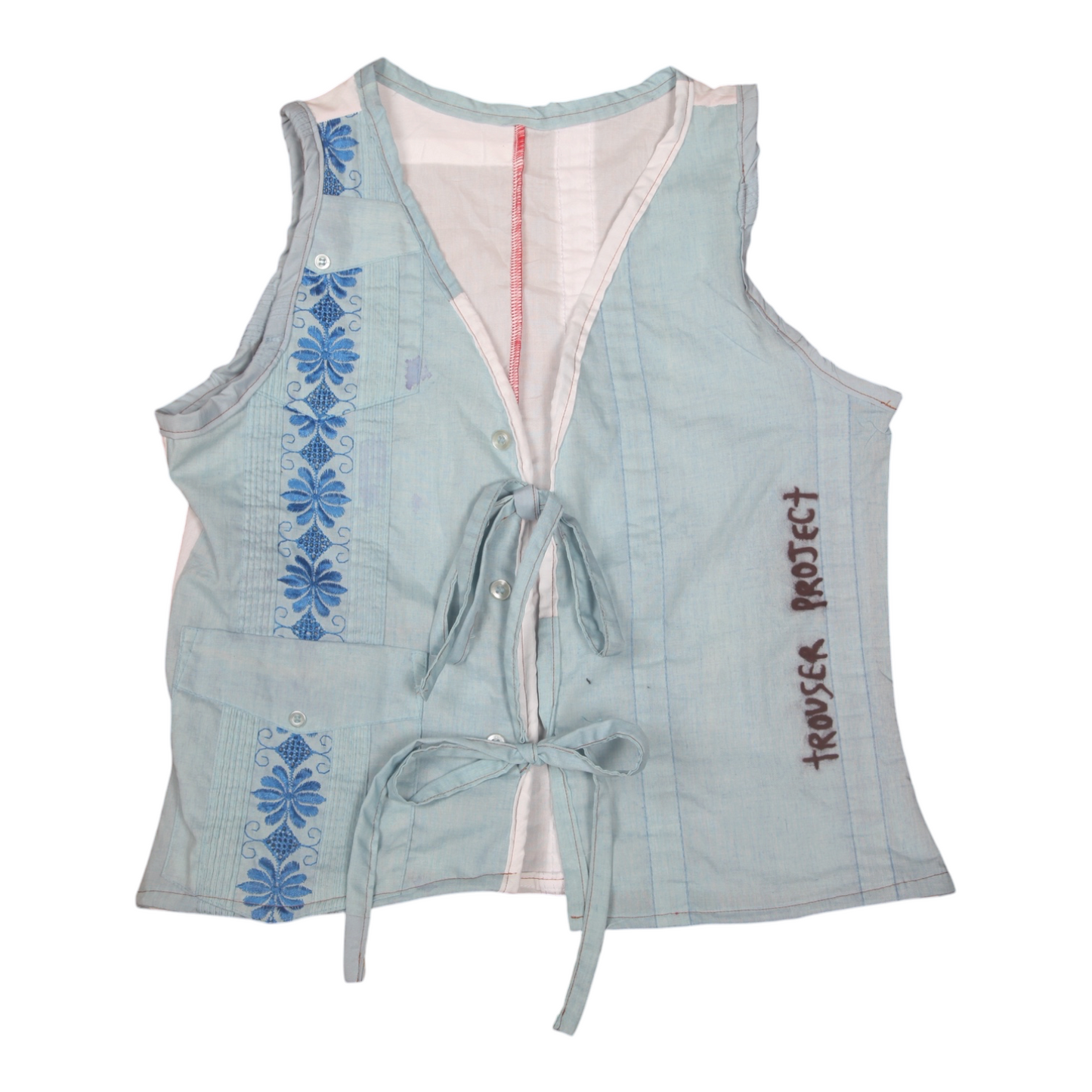 Tie up waistcoat reversible top (XS)