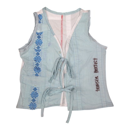 Tie up waistcoat reversible top (XS)