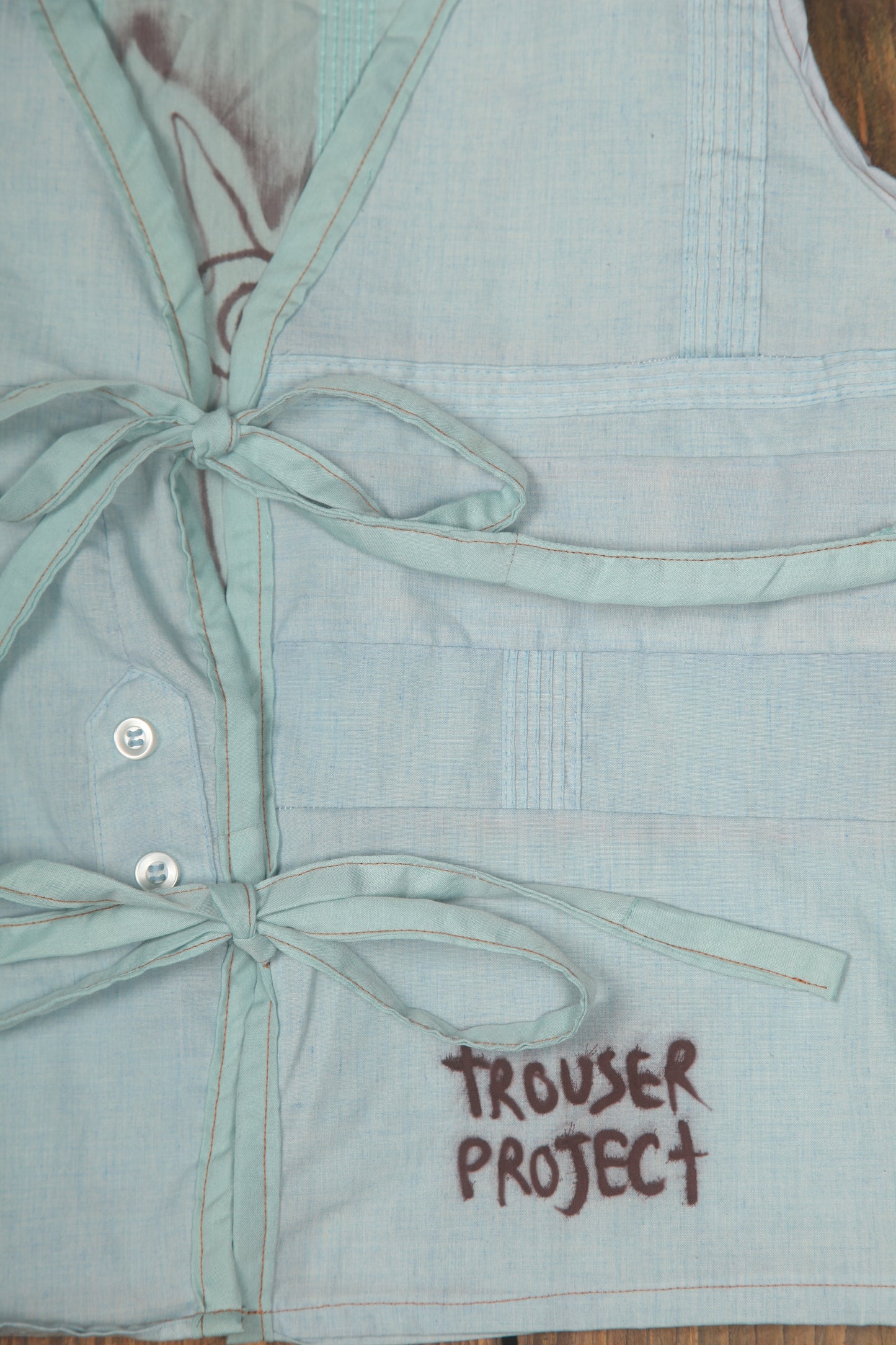 Tie up waistcoat reversible top (XS)