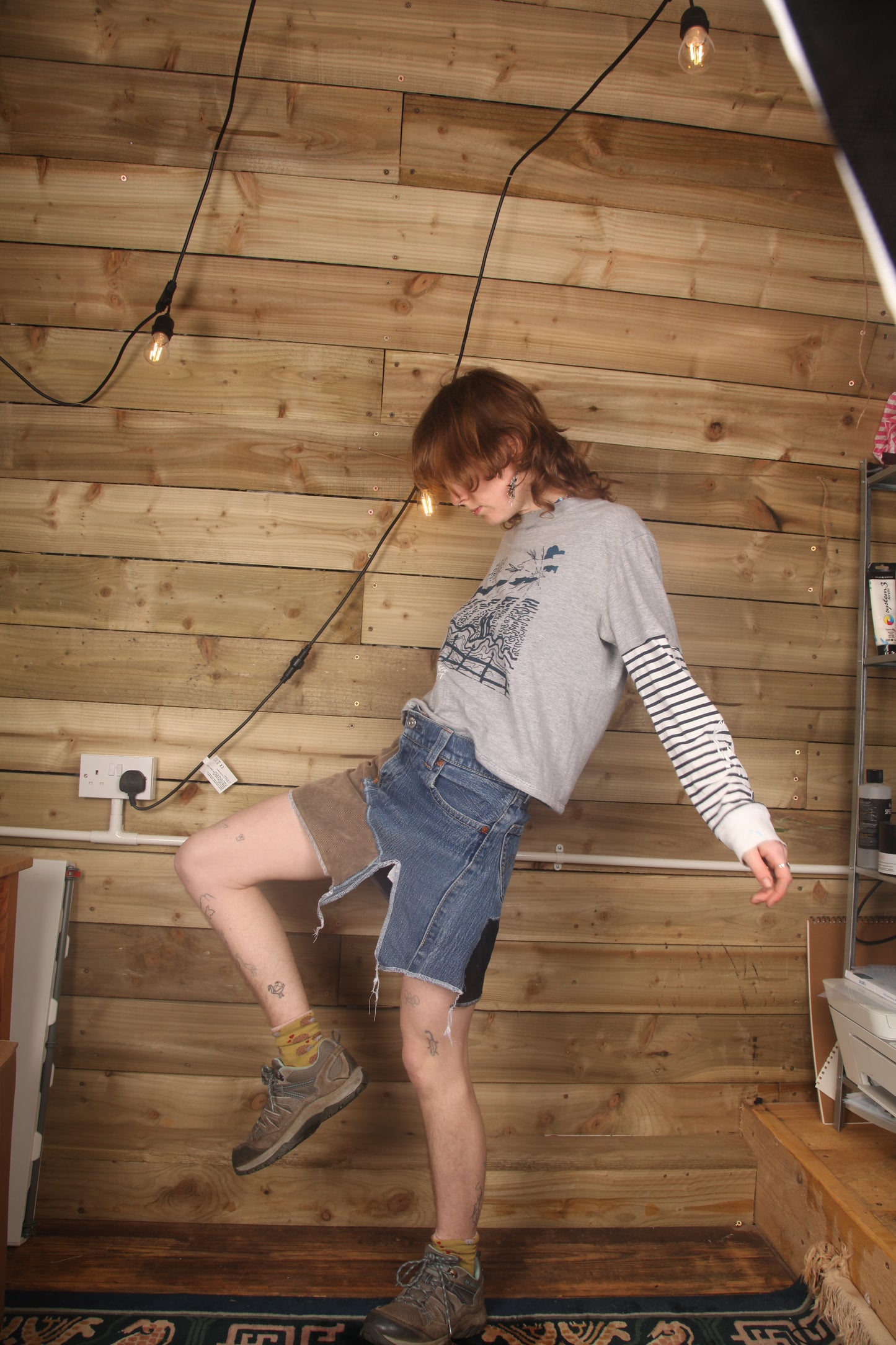 Patchwork Denim Mini Skirt (W31)