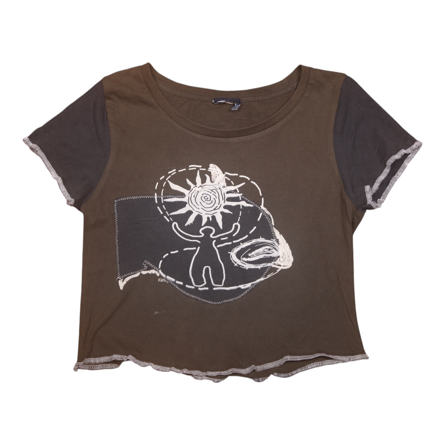 Short Sleeve Crop Screenprint Tee (UK6/8)