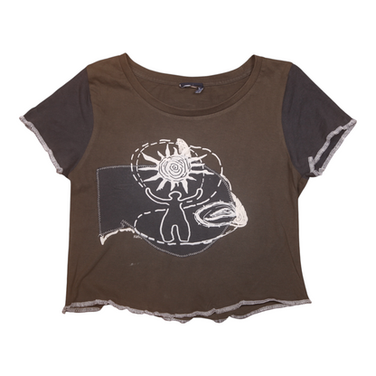 Short Sleeve Crop Screenprint Tee (UK6/8)