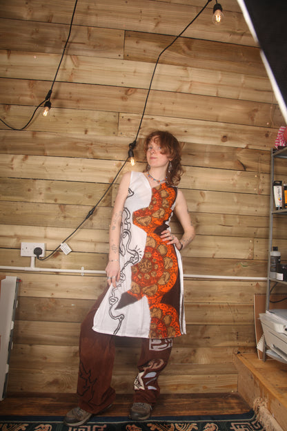 Upcycled White Tunic Dress (UK10)