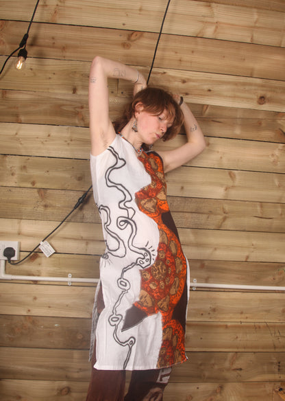 Upcycled White Tunic Dress (UK10)