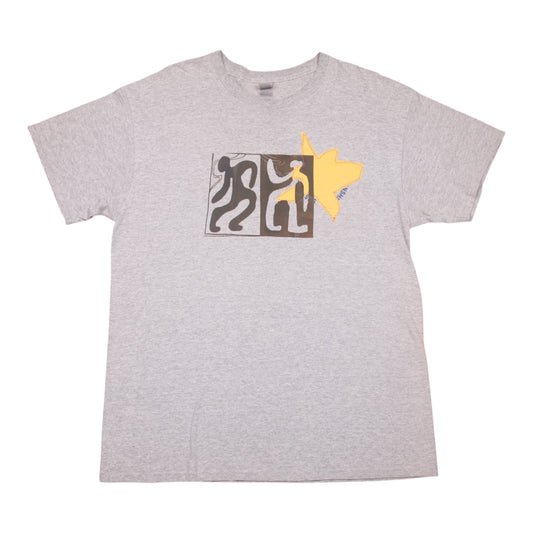 Upcycled Illustrated Screenprint T-shirt (L)