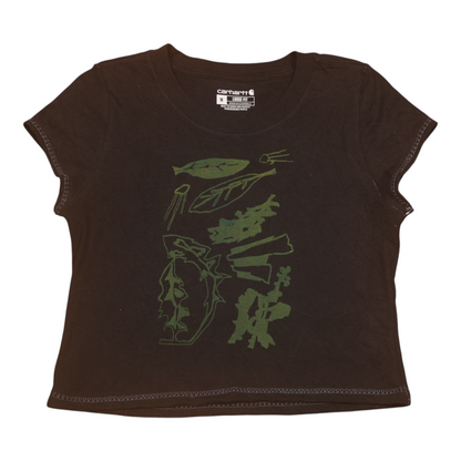 Short Sleeve Crop Screenprint Tee (UK8/10)