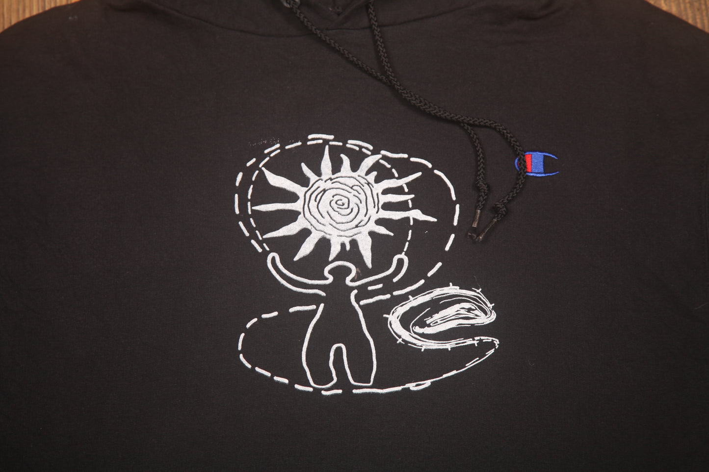 Vintage Upcycled Screenprint Hoodie (L)