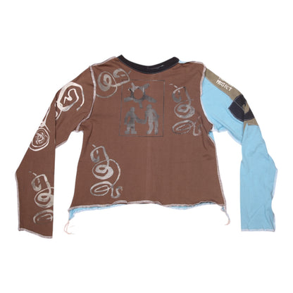 Patchwork Fitted Long Sleeve Top (UK12/14)