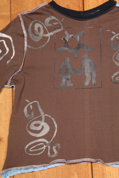 Patchwork Fitted Long Sleeve Top (UK12/14)