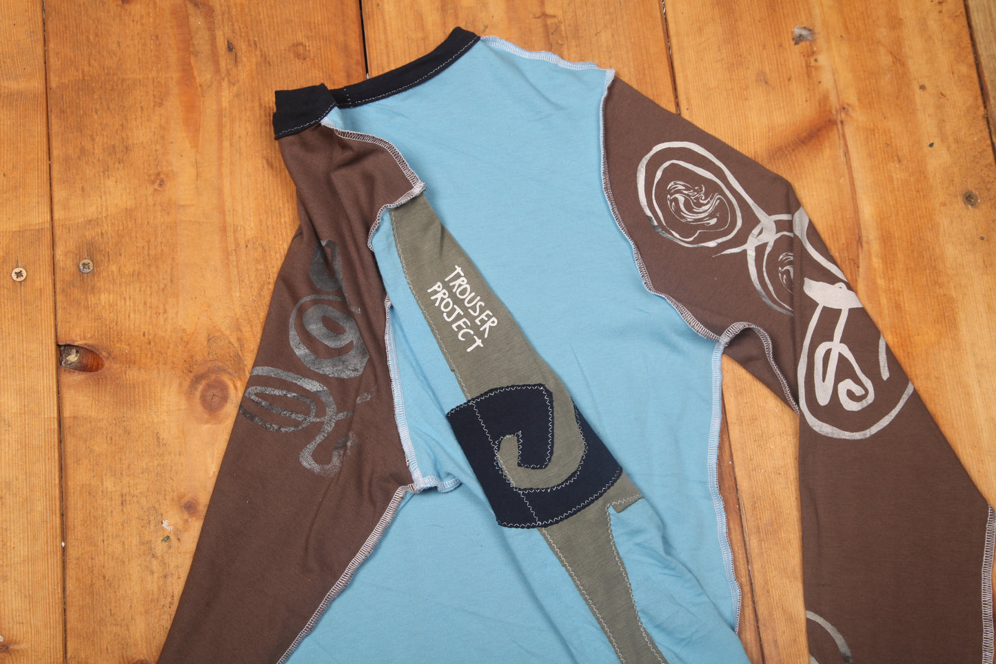 Patchwork Fitted Long Sleeve Top (UK12/14)