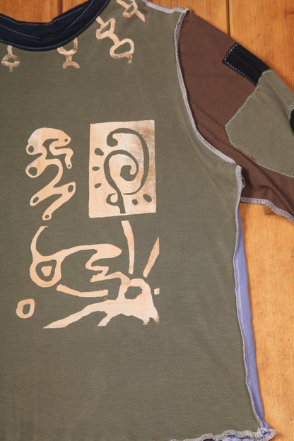 Patchwork Fitted Long Sleeve Top (UK16/18)