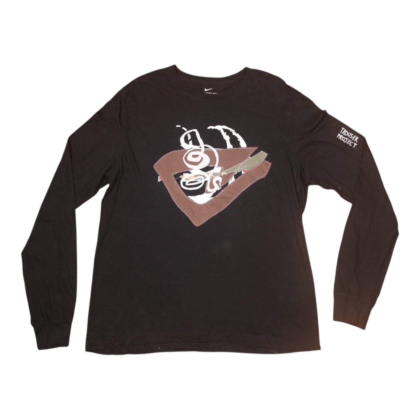 Upcycled Illustrated Screenprint T-shirt (L)