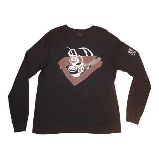 Upcycled Illustrated Screenprint T-shirt (L)