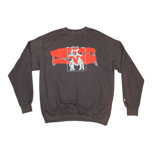 Upcycled Illustrated Screenprint Jumper (L)