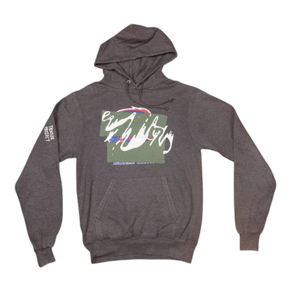 Upcycled Champion Screenprint Grey Hoodie (S)