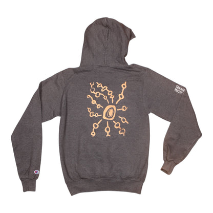 Upcycled Champion Screenprint Grey Hoodie (S)