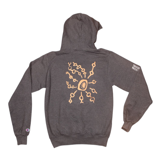 Upcycled Champion Screenprint Grey Hoodie (S)