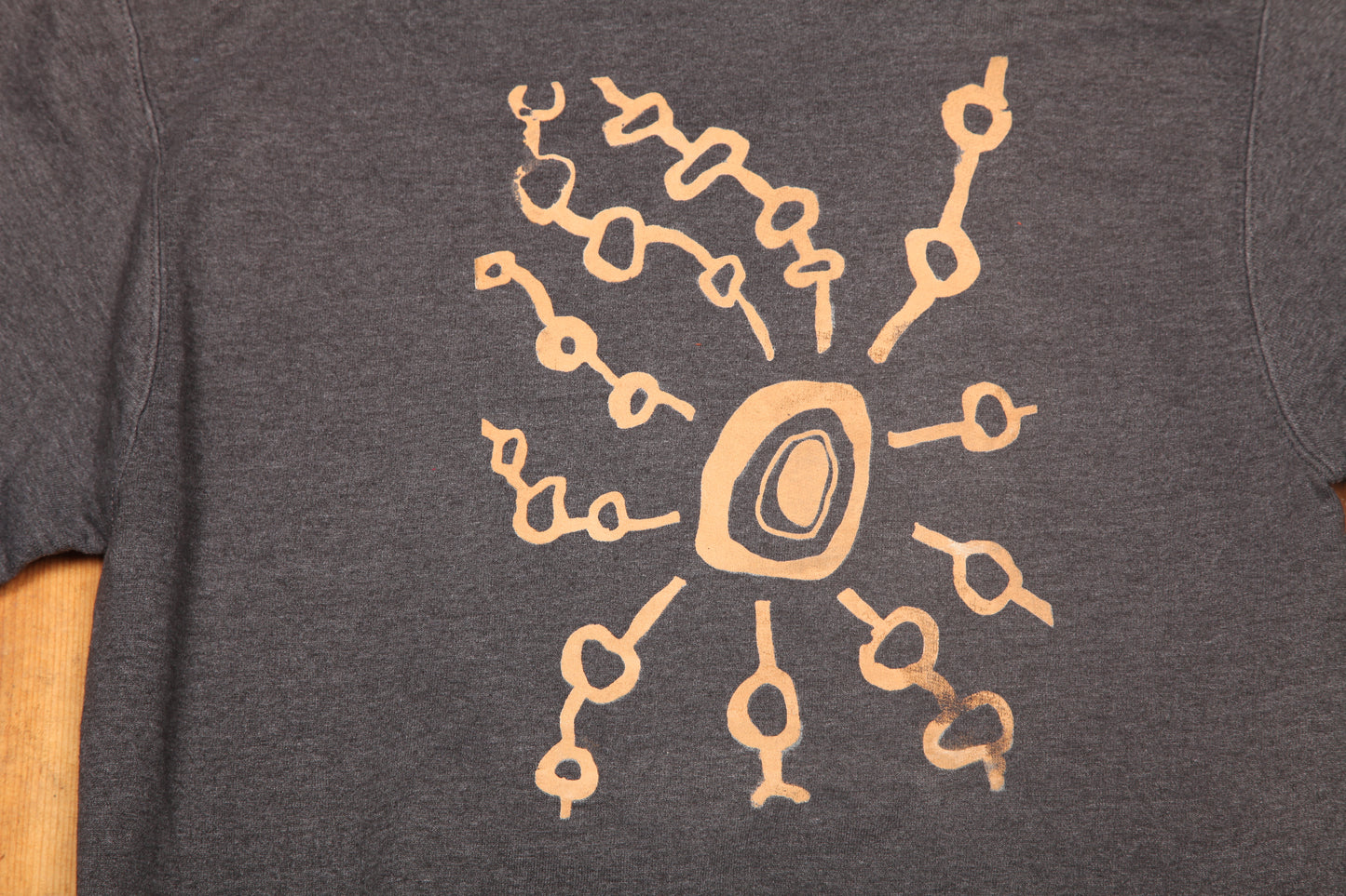 Upcycled Champion Screenprint Grey Hoodie (S)