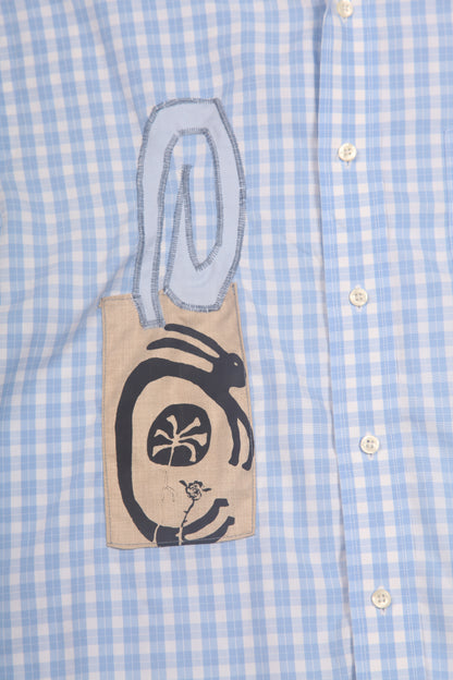 Reworked Patchwork Screenprint Shirt (M)