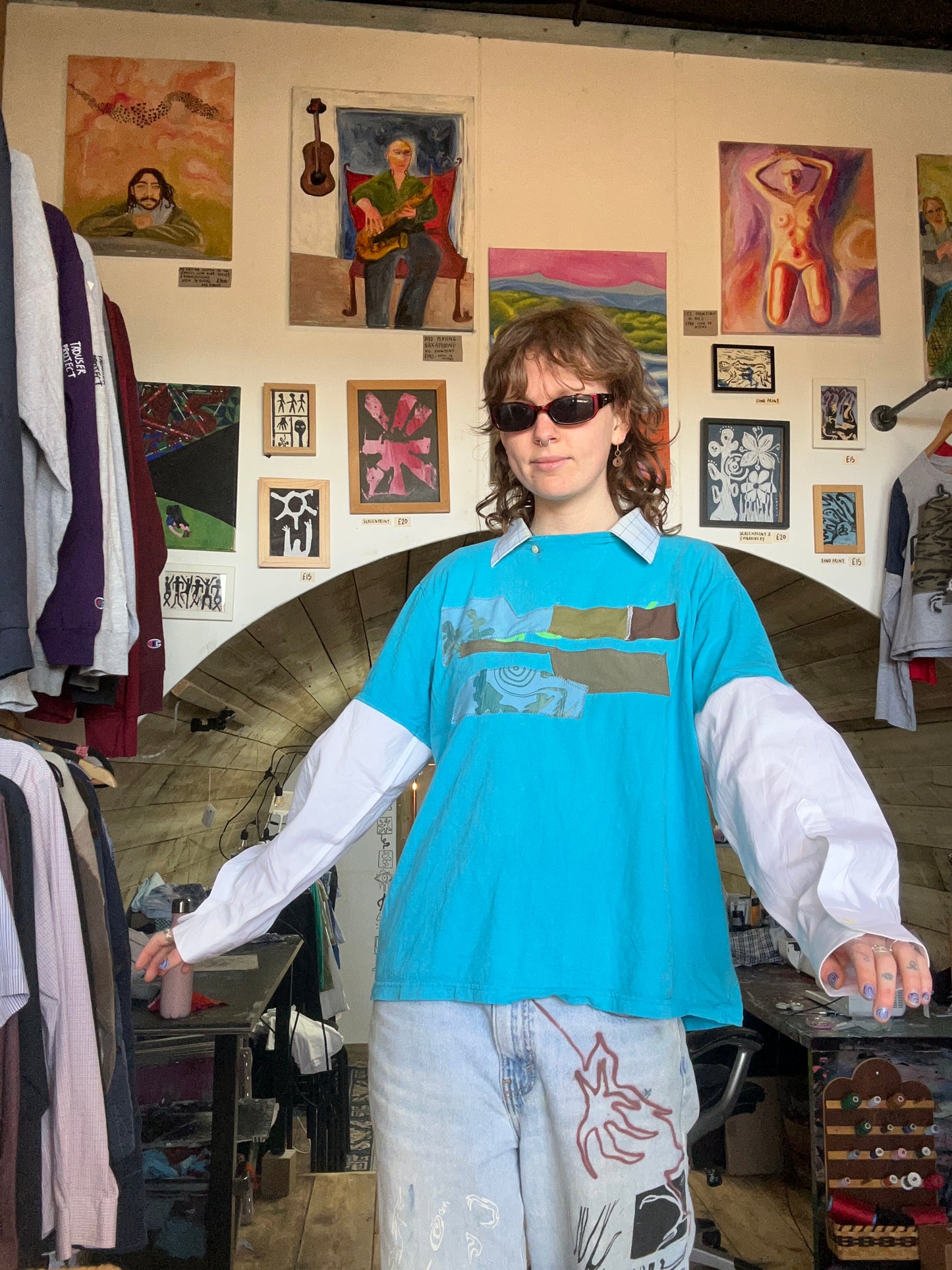 Reworked T-shirt Shirt (L)