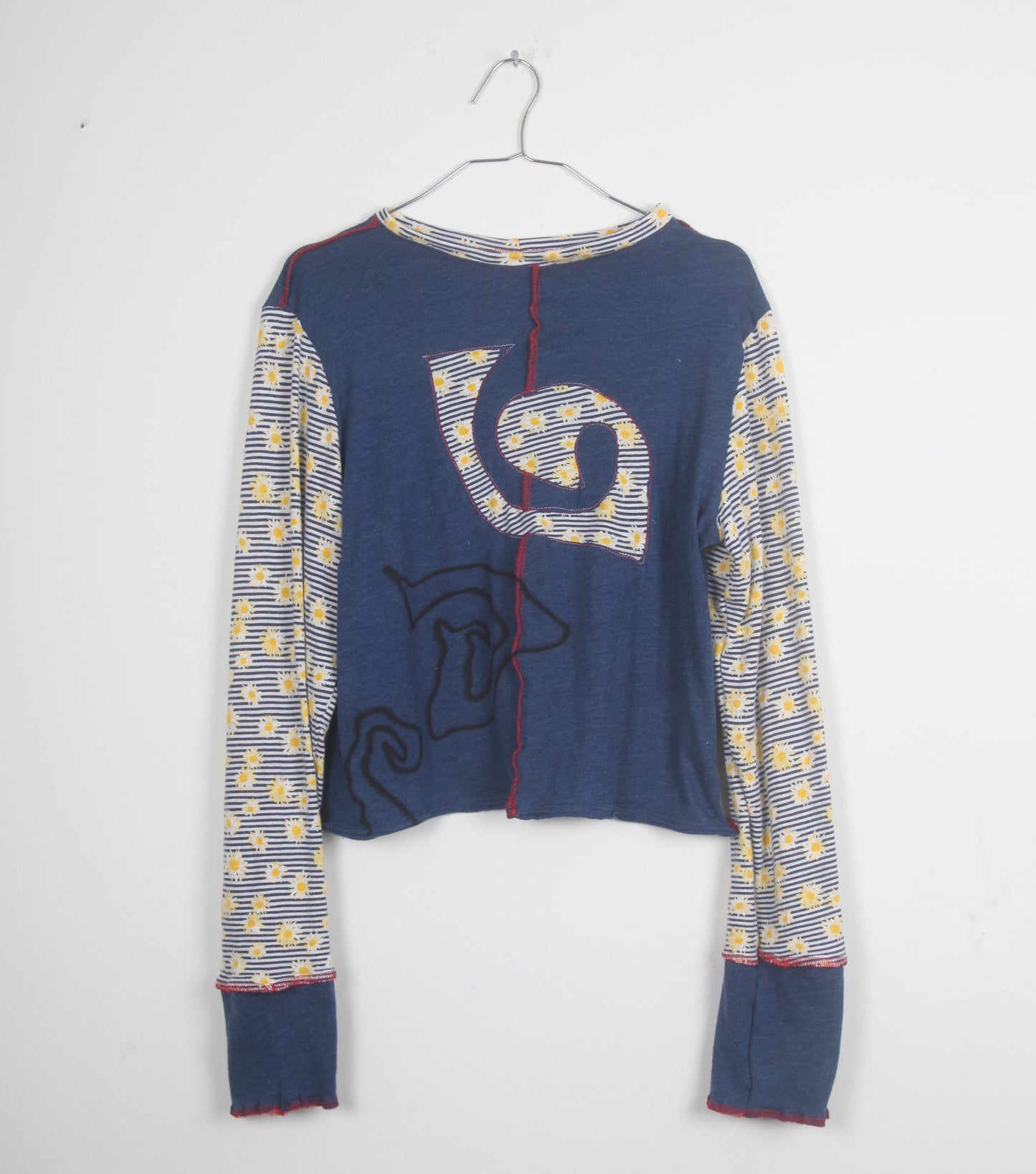 Long Sleeve Patchwork Daisy Top