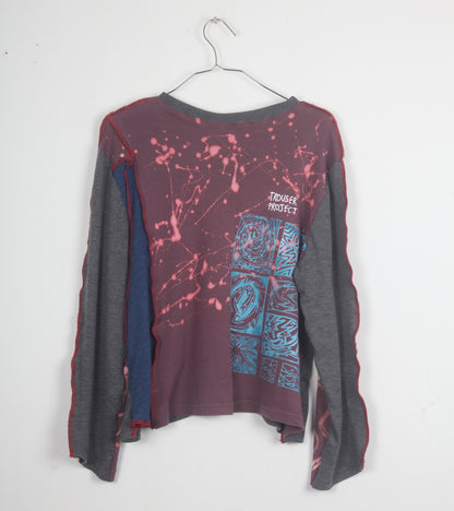 Long Sleeve Patchwork Funky Top