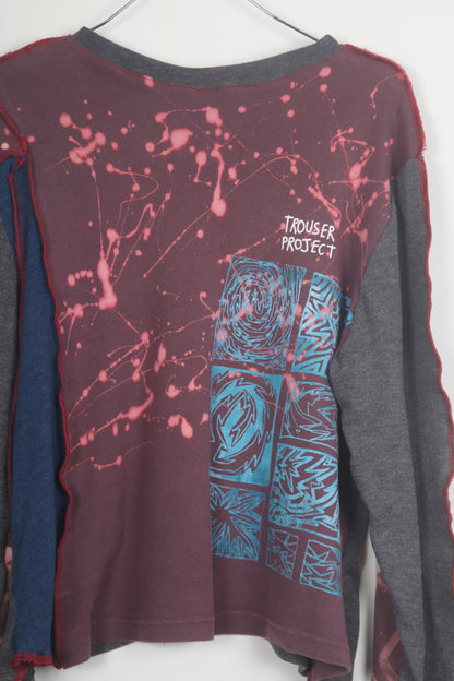 Long Sleeve Patchwork Funky Top