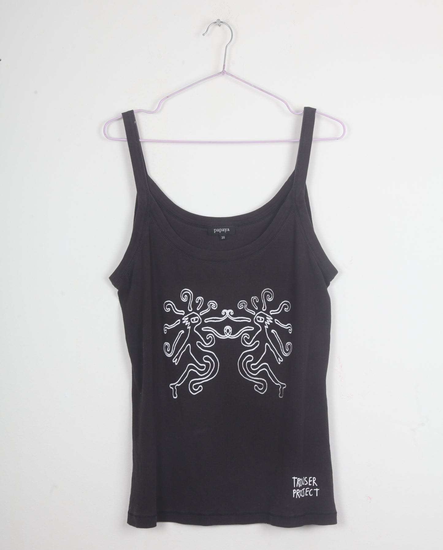 Black Strappy Upcycled Vest UK20