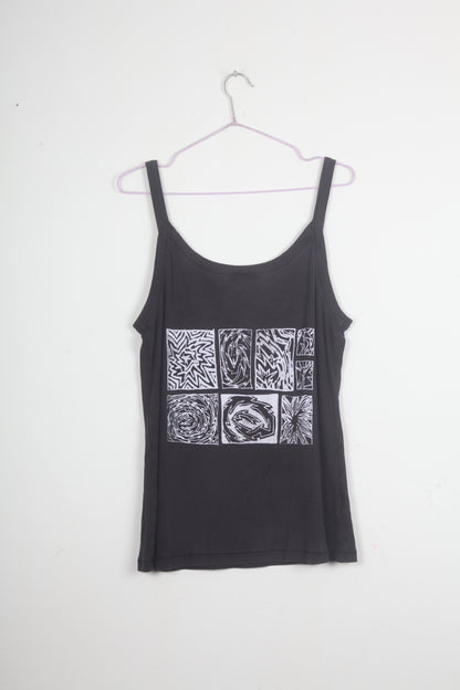 Black Strappy Upcycled Vest UK20